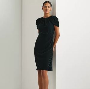 Women's Velvet Swag-Sleeve Cocktail Dress